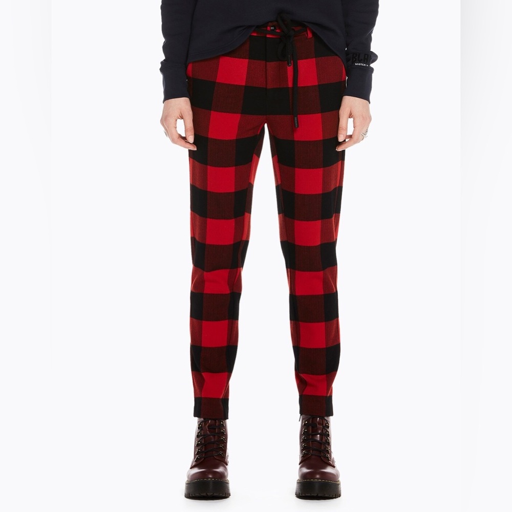 Scotch And Soda Checked Tailored Pants With Tie-U… - image 1